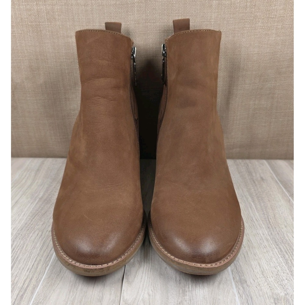 Blondo Noa Brown Waterproof Nubuck Side Zip Ankle Boots Booties Heel Womens 10